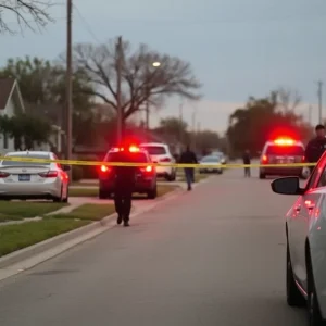Crime scene investigation in a residential area in San Antonio