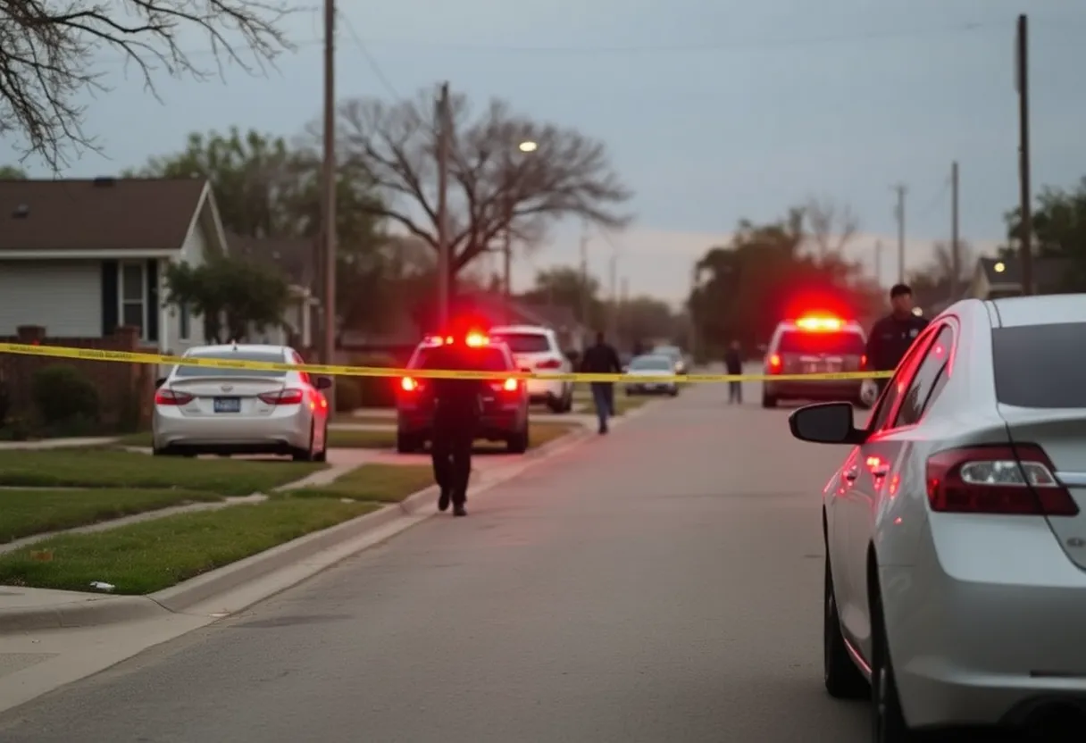 Crime scene investigation in a residential area in San Antonio