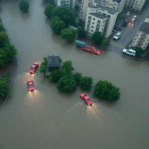 Rescue operations during severe flooding in San Antonio