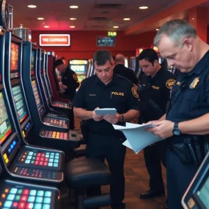 Gambling establishment raid by law enforcement in San Antonio