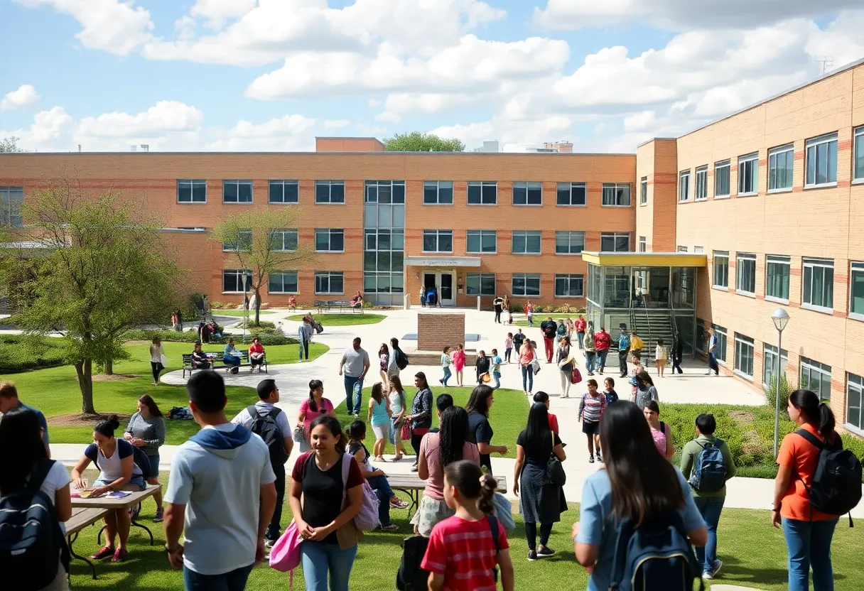 Students at a San Antonio high school celebrating academic achievements