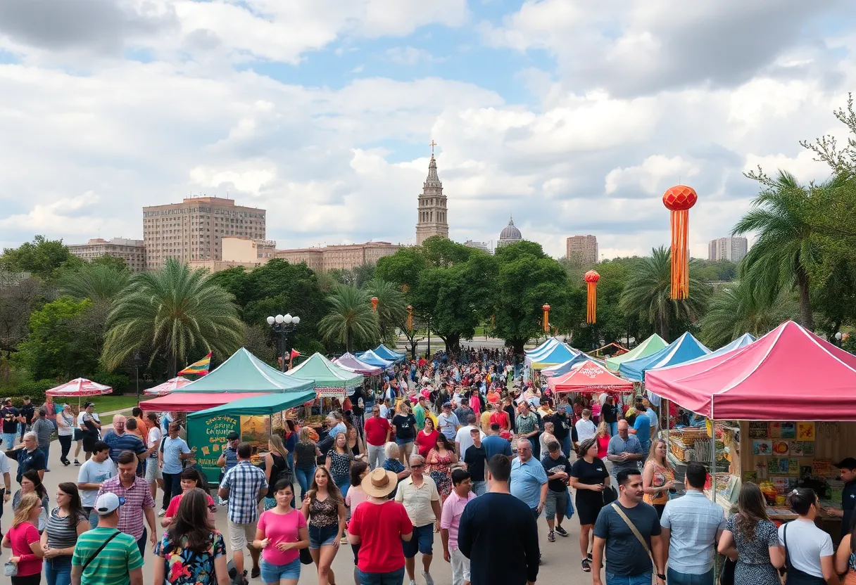 Crowd enjoying the Labor Day weekend festivities in San Antonio