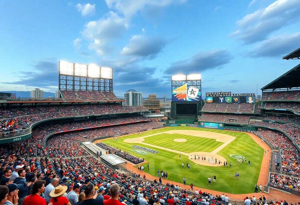 Conceptual image of a baseball stadium in San Antonio with fans