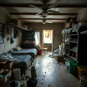 Distressing conditions of a home in San Antonio where residents were found without basic facilities