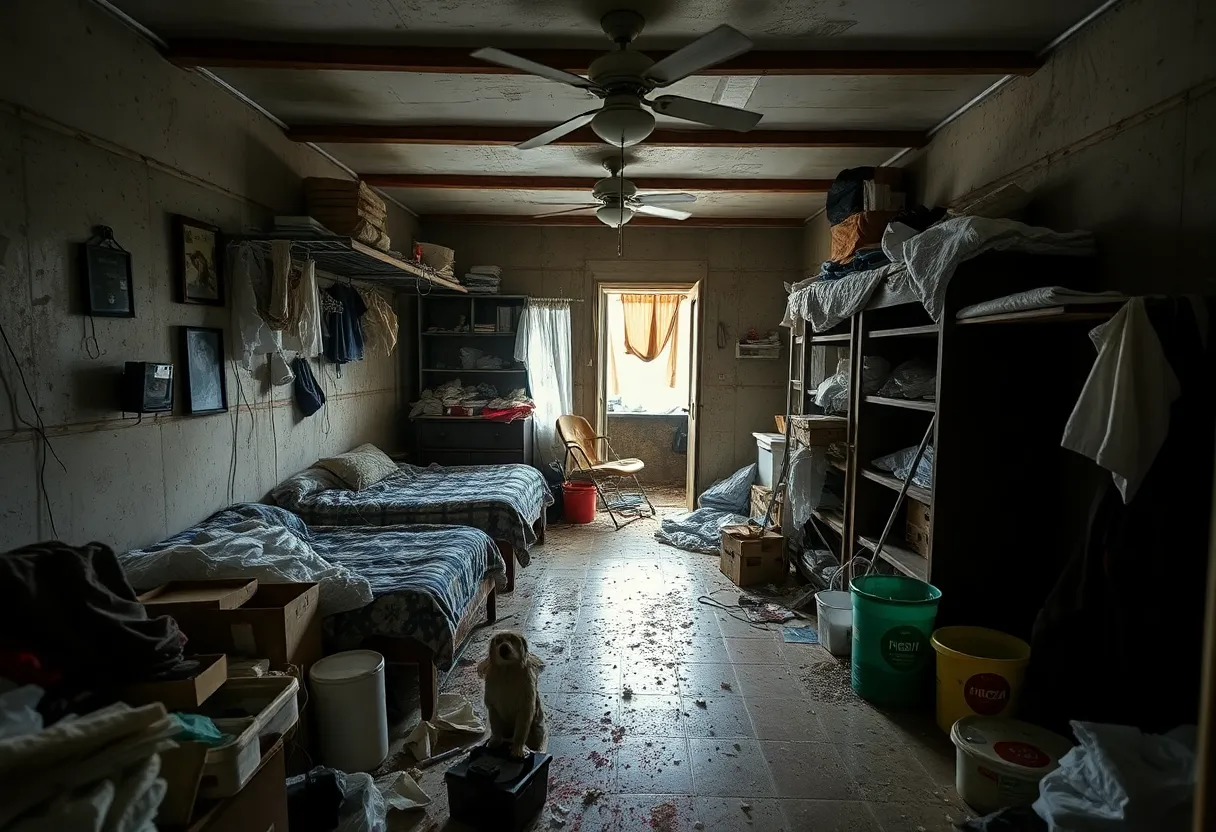 Distressing conditions of a home in San Antonio where residents were found without basic facilities