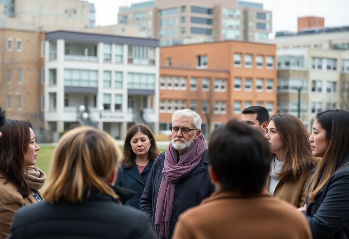 Parents discussing educational choices following school closures