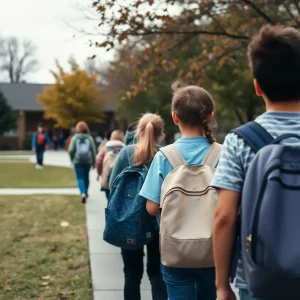 Students walking home from school in San Antonio