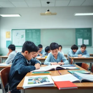 Students in a classroom setting focused on learning