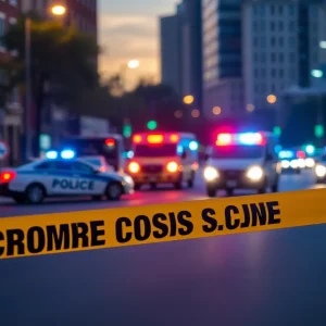 Police at the crime scene of a shooting in San Antonio