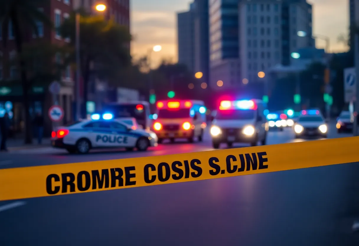 Police at the crime scene of a shooting in San Antonio