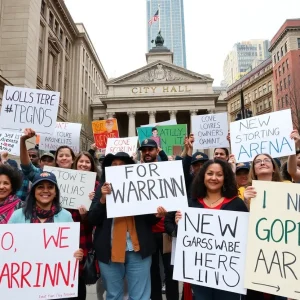 Rally at City Hall in San Antonio supporting the Spurs arena proposal