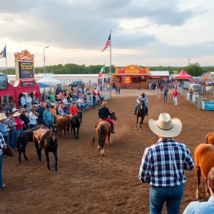Crowds at the San Antonio Stock Show and Rodeo fairgrounds