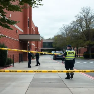 Police presence at Schertz High School due to a lockdown.