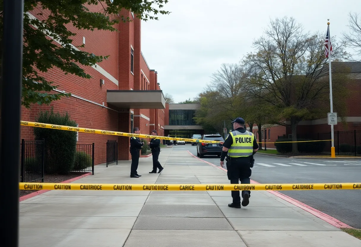 Police presence at Schertz High School due to a lockdown.