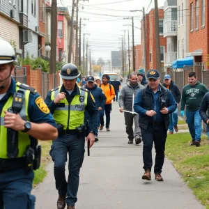Community members searching in San Antonio neighborhood