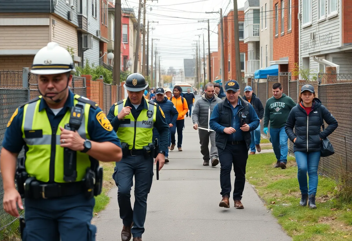 Community members searching in San Antonio neighborhood