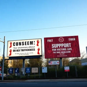 Billboard promoting sex trafficking awareness in San Antonio
