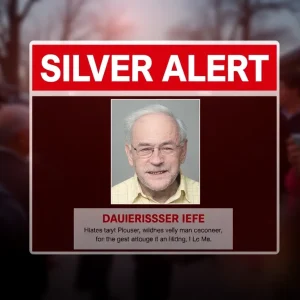 Graphic of a Silver Alert for a missing elderly person in San Antonio