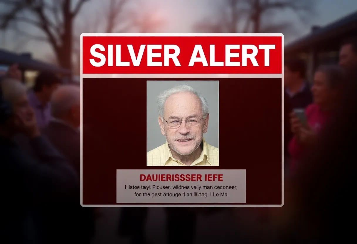 Graphic of a Silver Alert for a missing elderly person in San Antonio