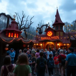 Fright Fest 2023 at Six Flags Fiesta Texas with haunted attractions and visitors enjoying the atmosphere