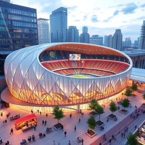 Conceptual rendering of the new Spurs arena in San Antonio.