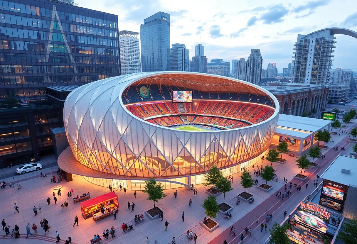 Conceptual design of a new Spurs arena in downtown San Antonio