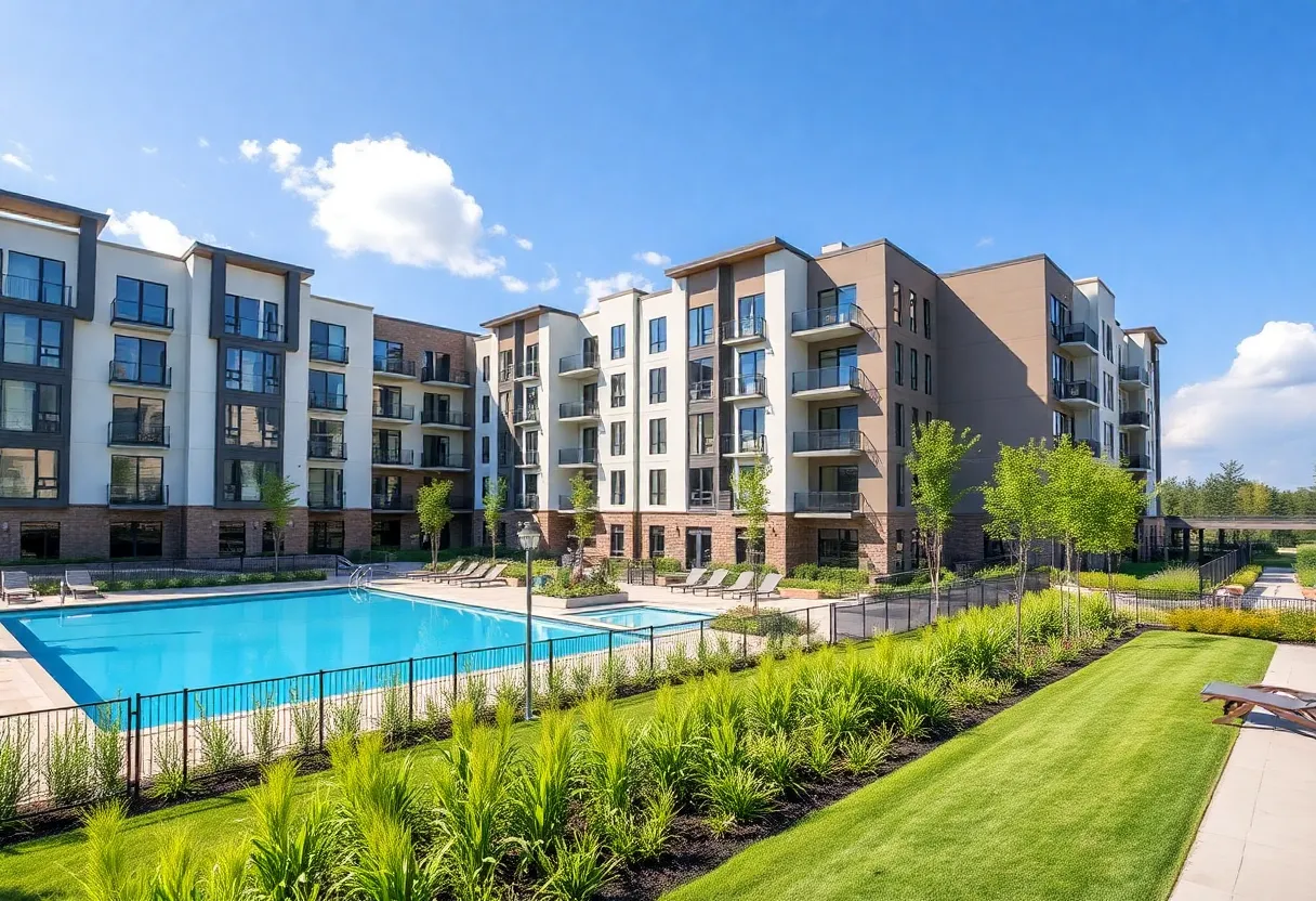 Luxury multifamily apartment complex Stateswood in Charlotte