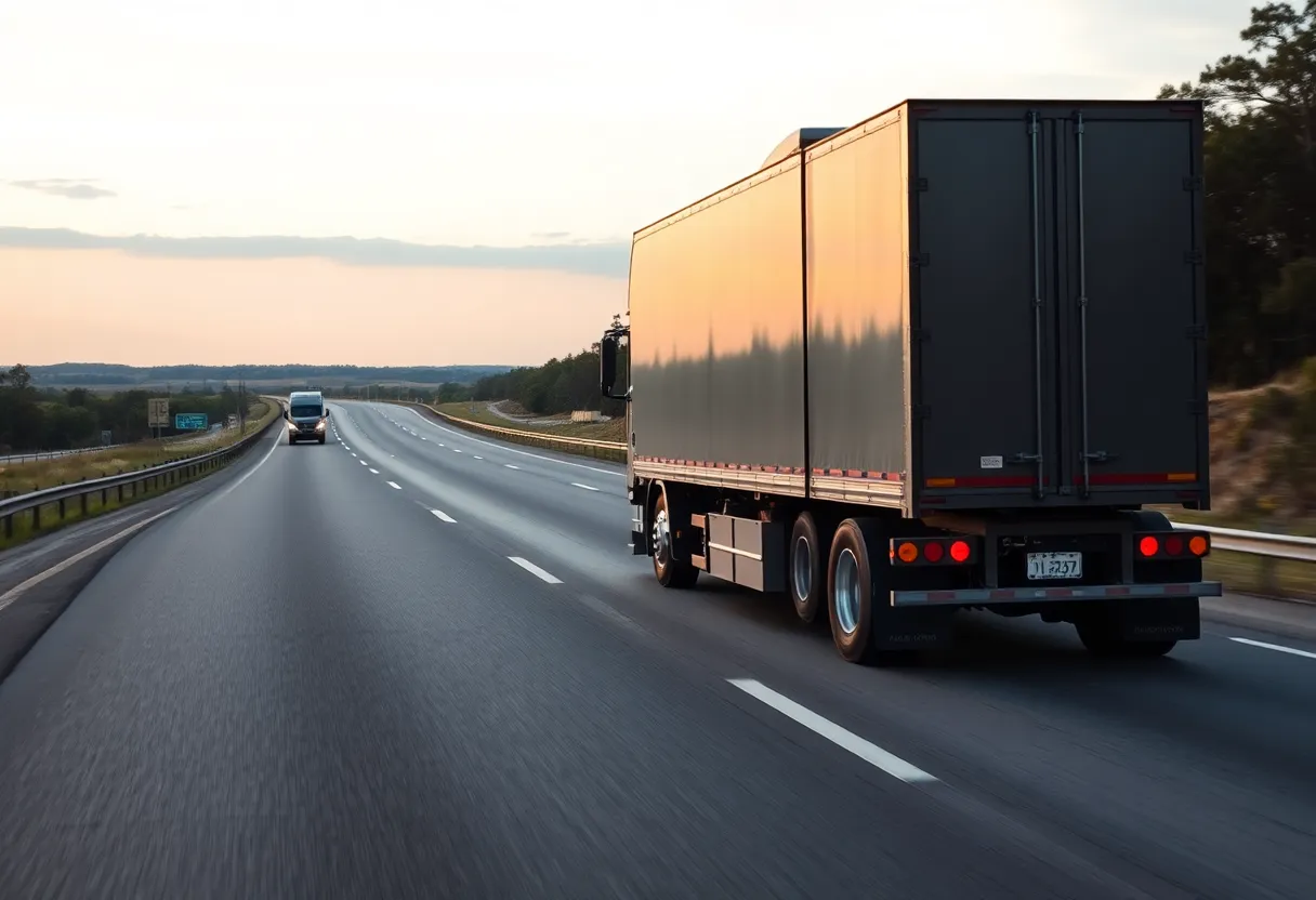 Autonomous truck operated by Steves & Sons on Texas highway