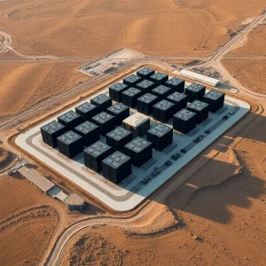 A data center in Texas amidst a drought landscape