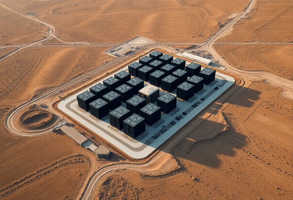 A data center in Texas amidst a drought landscape