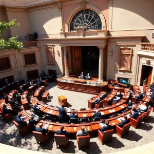 Inside view of the Texas House of Representatives during a session.