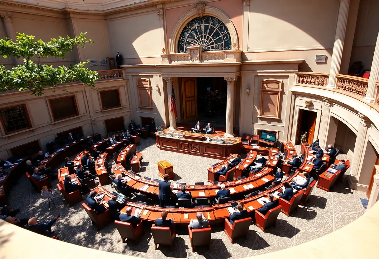 Inside view of the Texas House of Representatives during a session.