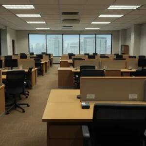 Empty office space representing layoffs in Texas
