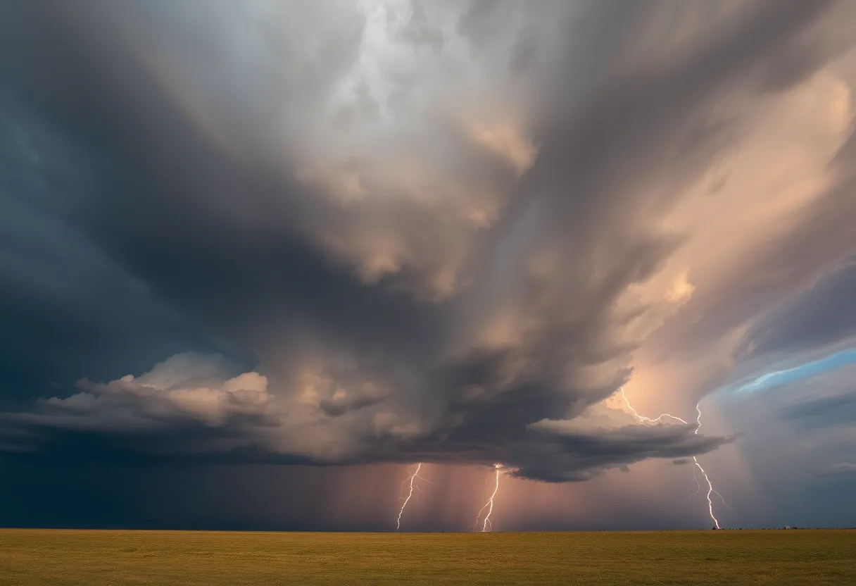 Severe storm clouds over the Texas Panhandle region