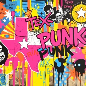 Artistic representation of the Texas punk scene