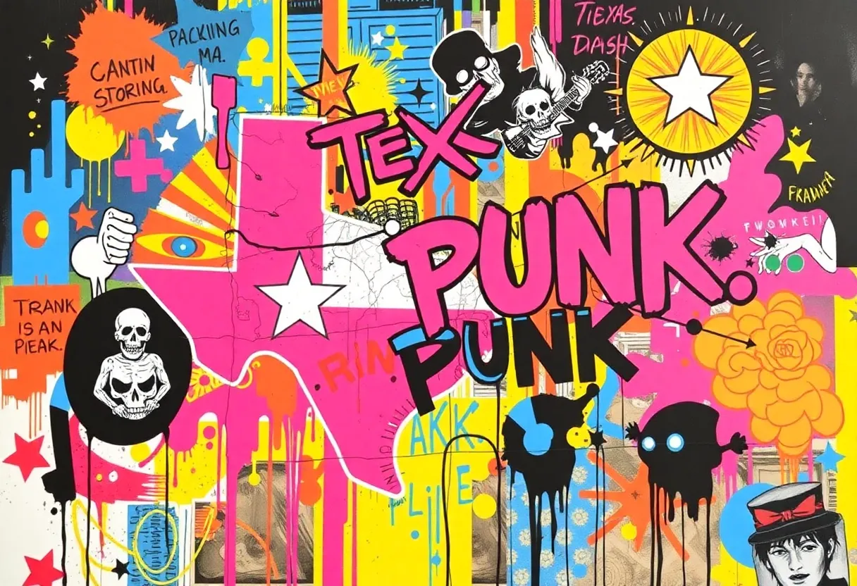 Artistic representation of the Texas punk scene