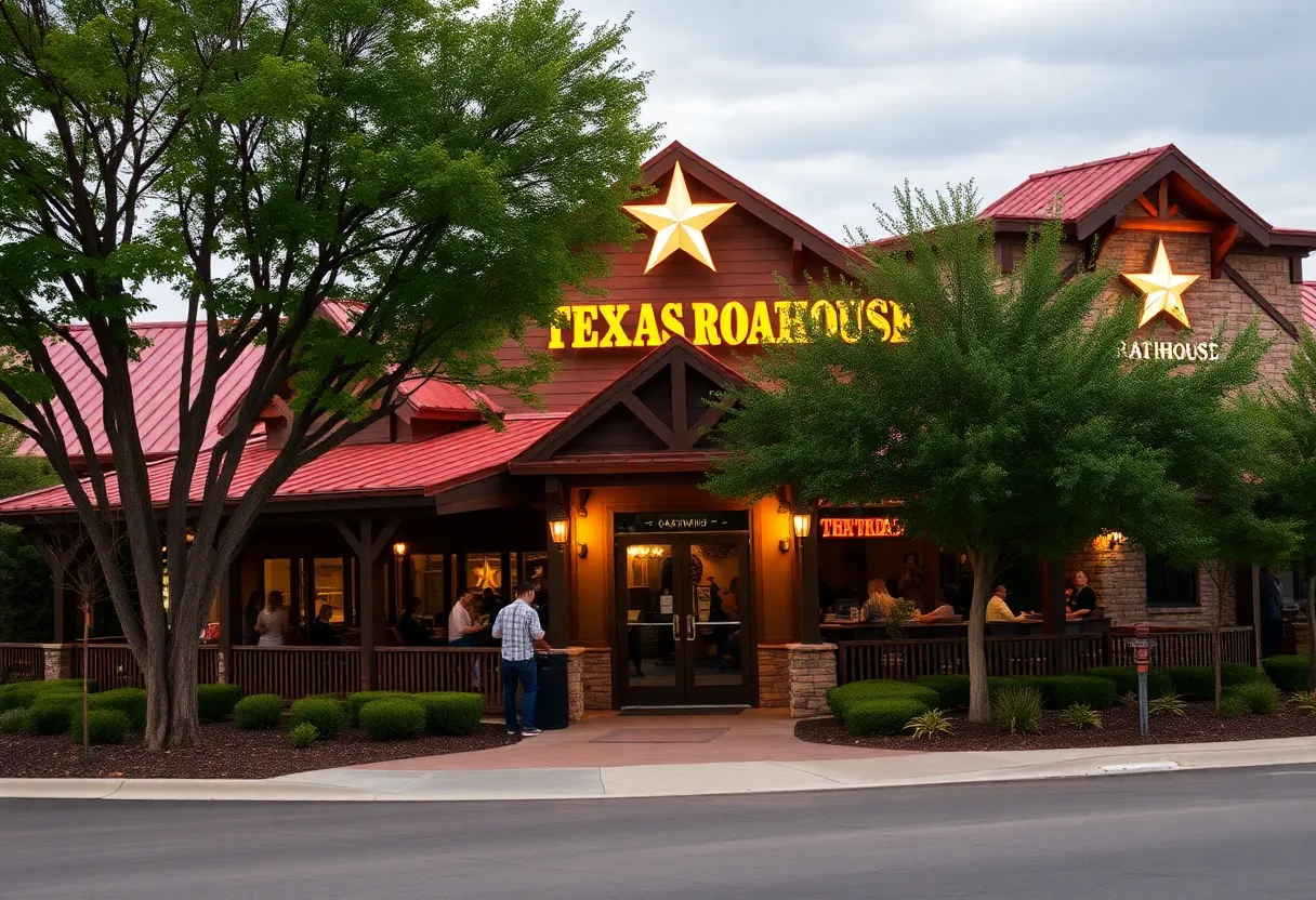 Exterior view of Texas Roadhouse restaurant in New Braunfels