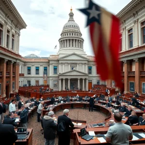 Texas State Capitol building with lawmakers in session
