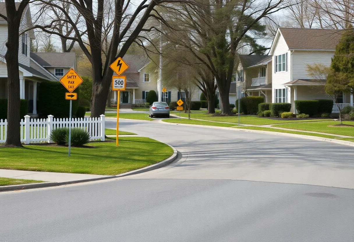 Scene of a neighborhood street with a private driveway in San Antonio.