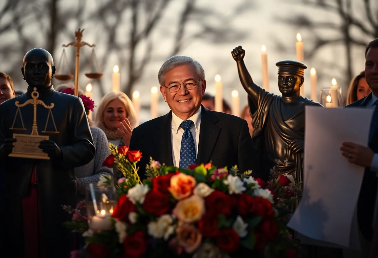 Tribute display honoring Judge Frank Caprio's legacy of kindness and justice.