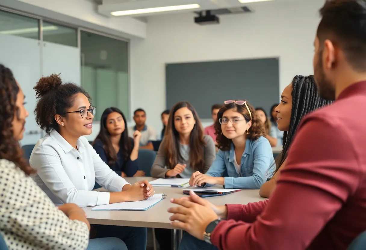 Participants in a de-escalation training program for autism support at UTSA