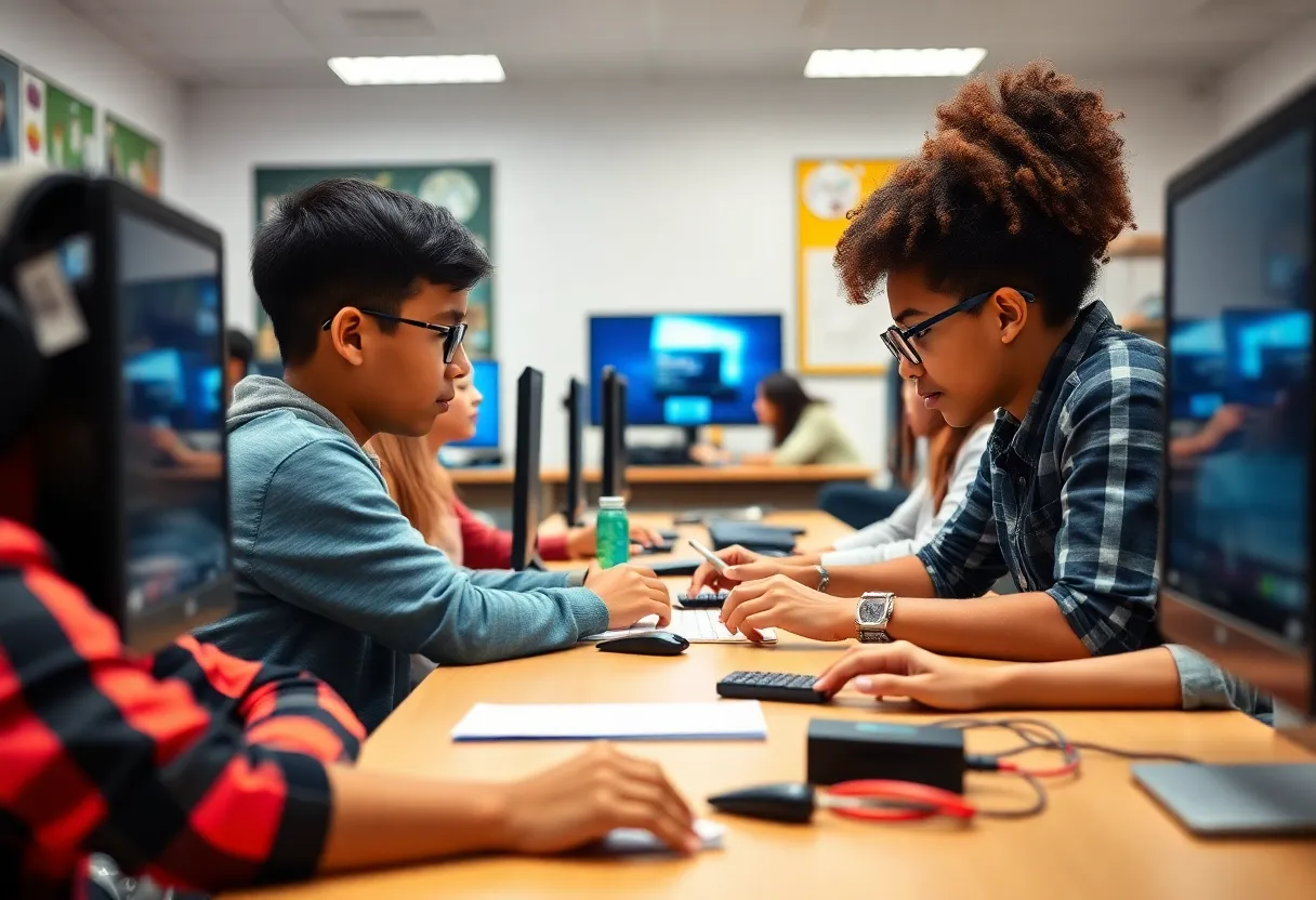 Students engaging in digital media content creation at UTSA