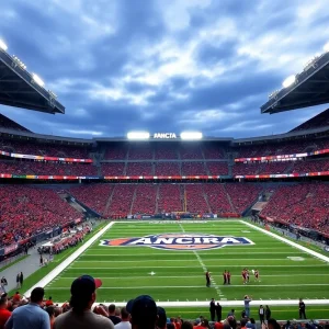 UTSA Football game at Alamodome featuring Ancira logo