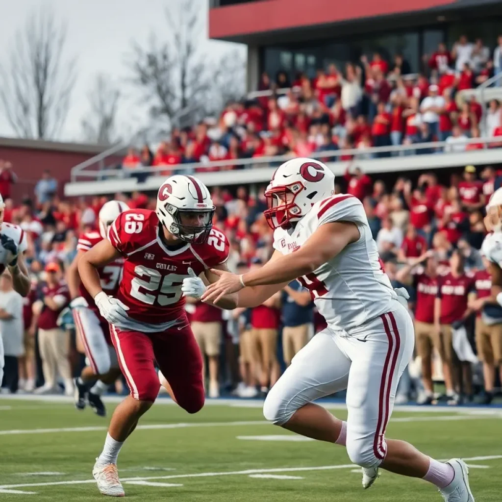 Texas State Bobcats celebrating a touchdown during the game against UTSA