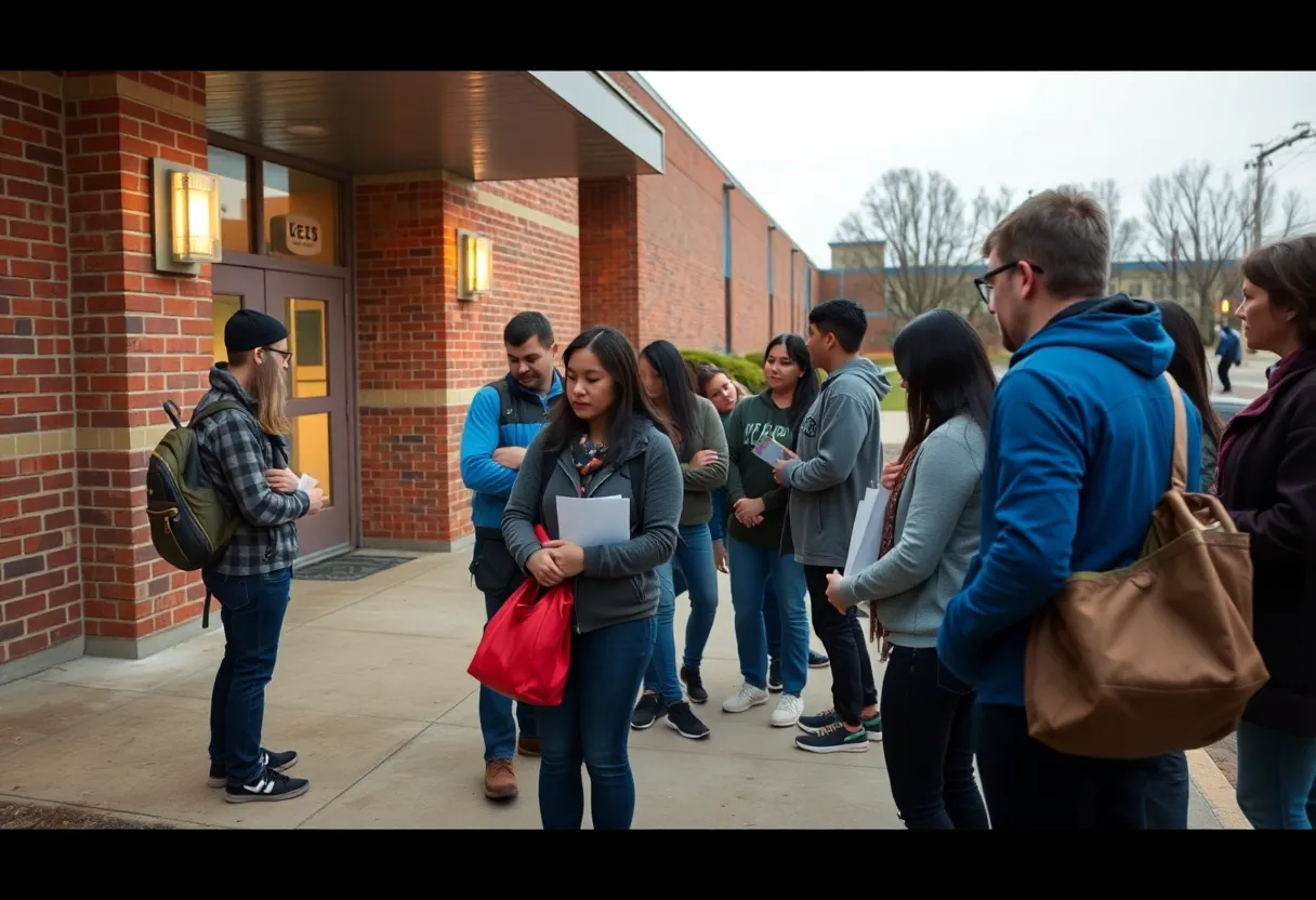 MacArthur High School community members gathering in support