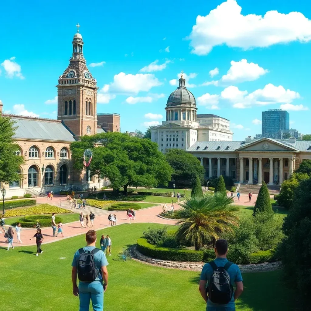 Students on the University of Texas at Austin campus