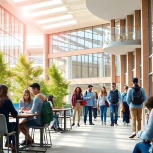 Students and faculty at UTSA collaborating in a modern educational environment.