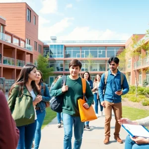 Students collaborating on campus after UTSA merger.