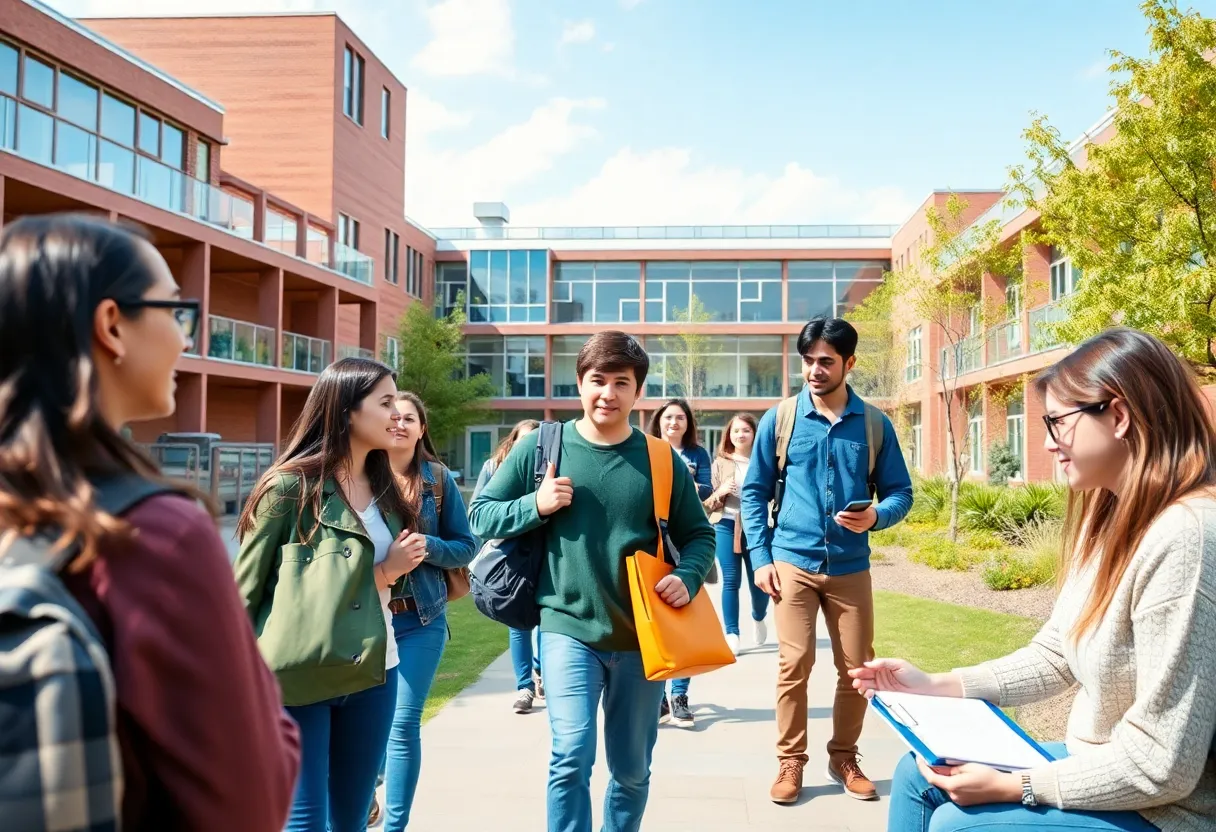 Students collaborating on campus after UTSA merger.
