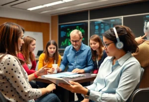 Educators exploring AI tools during a workshop.